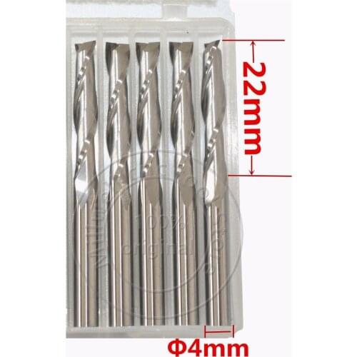 4mm*22mm,Freeshipping,CNC wood tool,carbide End Mill,woodworking insert router bit,2 flute up cut end mill,MDF,PVC,Acrylic