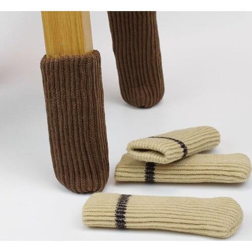 4Pcs/Set Table Leg Cover Furniture Feet Knitting Socks Floor Protector Door Knob Cover Socks Chair Foot Cap Chair Sleeve