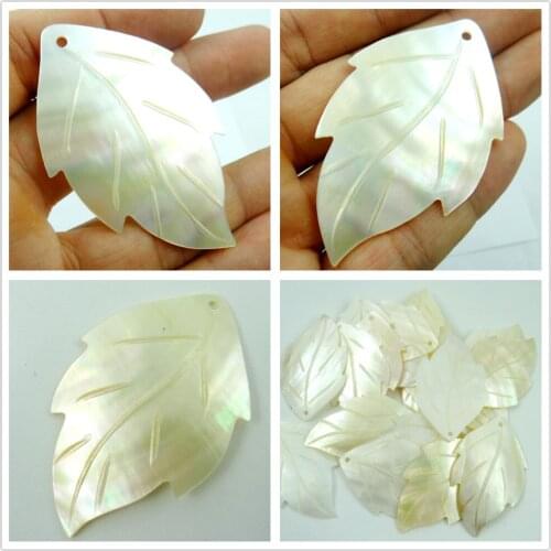 5pc Natural Sea SHELL hand-carved Leaves Pendant Jewelry making necklace for Women Vintage Jewelry Friendship Gifts F39