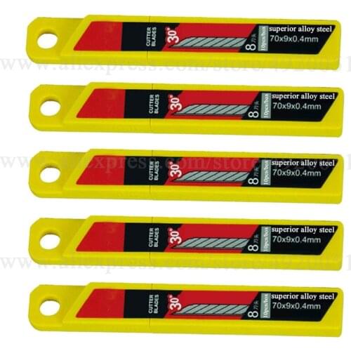 50pcs Office Supplies Utility Knife Refill Blades Alloy Steel Replaceable Cutting Blade For Utility Knife Paper Film Cutter 5E03