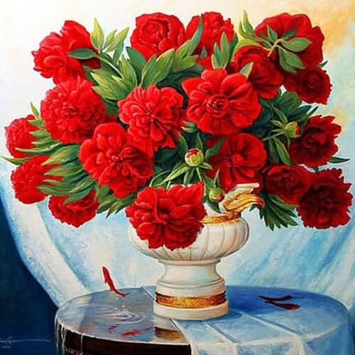 5D DIY Diamond Embroidery 3D Diamond Painting Diamond Mosaic Red Peony flowers Rhinestone Cross Stitch Wall Stickers Decor Gifts