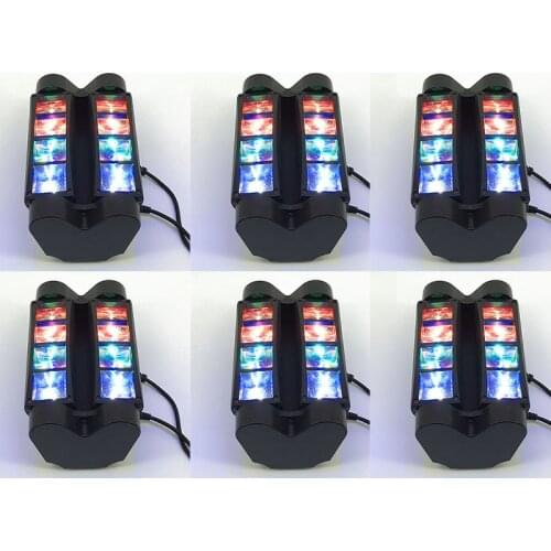 6pcs/lot RGBW Double Head 8x10W LED Beam Light Mini led Spider Light DMX512 Control for Stage disco dj equipments