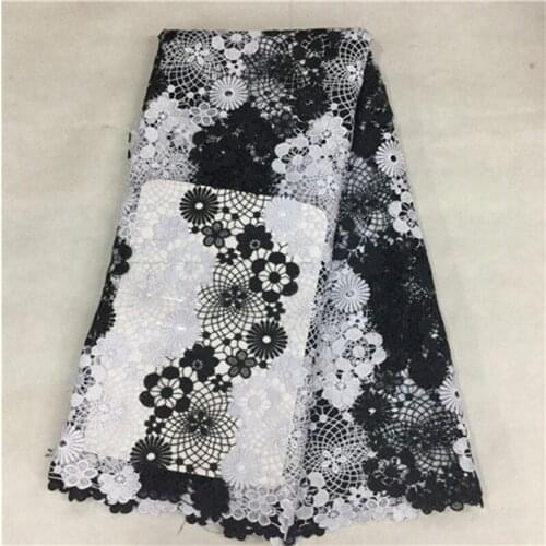 African Net Cord Lace Embroidered Heavy Swiss Lace Fabric Water Soluble Cotton African Guipure Lace Fabric