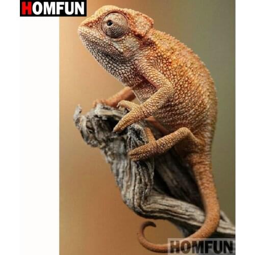 HOMFUN Full Square/Round Drill 5D DIY Diamond Painting "Animal lizard" Embroidery Cross Stitch 5D Home Decor Gift A18341