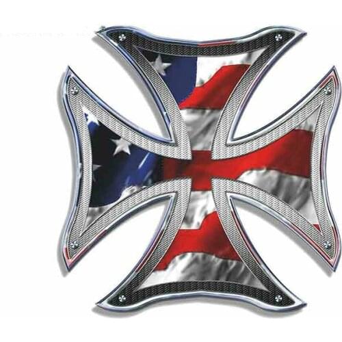 Personality Cross Flag Car Stickers Accessories Motorcycle Cover Scratches Waterproof PVC 13cm *12cm