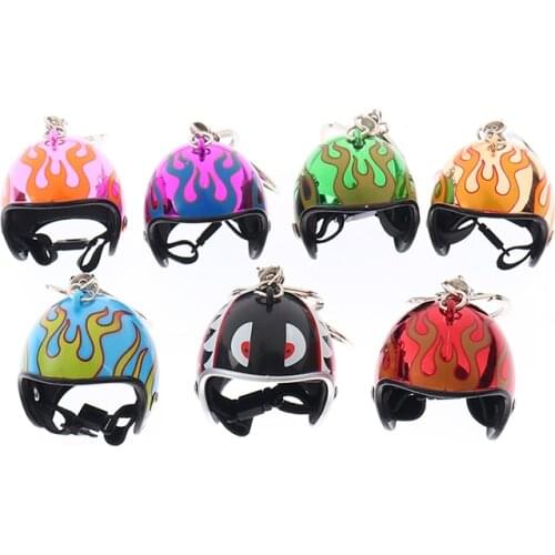 Motorcycle Helmet Keychain Keyring Chain Ring Pendant Car Interior Decoration