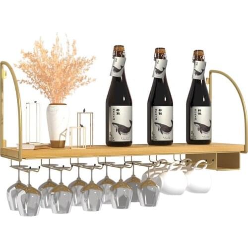 Household Wine rack Wall Storage Shelf Bar wall mounted red wine rack Glass rack upside down Metal Wall Organizer dropshipping