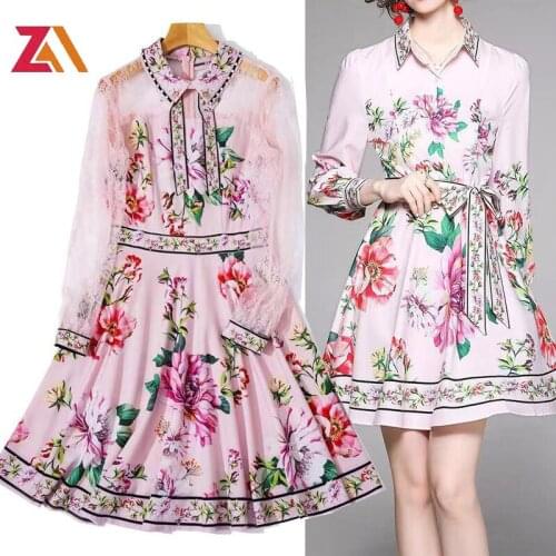 ZALady designer dress with floral pattern summer elegant long sleeve pink sweet elegant goblincore basic zevity dresses vestido