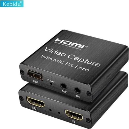 For PC Streaming Video Recorder Mic In Audio Out HD HDMI-Compatible To USB 2.0/3.0 Graphics Capture Card Video Recording Box