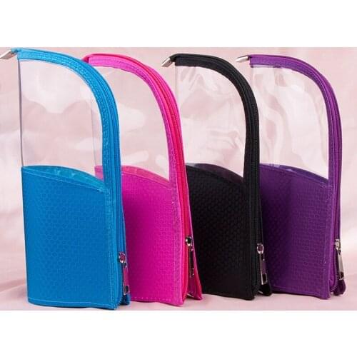 Travel Makeup Brush Holder Pencil Case Organizer Waterproof Stand-Up Travel Cosmetic Bag Makeup Pouch