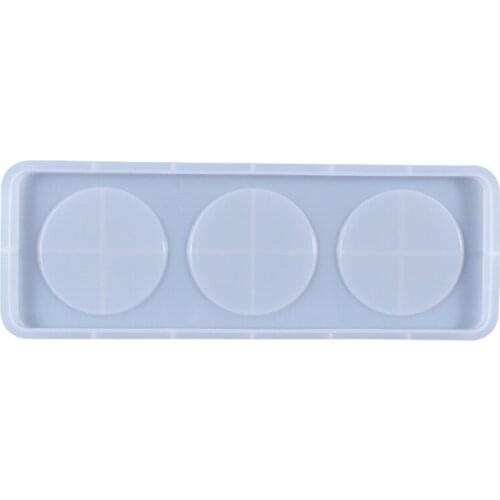 Epoxy Resin Mold 3-Grids Wine Bottle Tray Wine Cup Plate Board Silicone Mould T21F