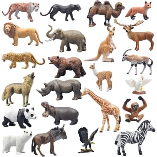 Animal Toy Wildlife Figure Animal Model Children Educational Props Kids Present Cartoon Figurine Tigers Lions Elephants Giraffe