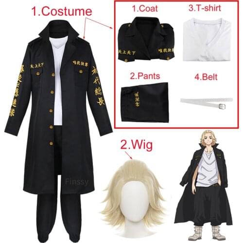 Anime Tokyo Revengers Manjiro Sano Mikey Cosplay Costume Halloween Party Cool Man Societies Uniform Windbreaker For Adult