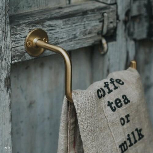 Kitchen Organizer Brass Towel Rack Hanging Holder Bathroom Cabinet Cupboard Door Back Hanger Kitchen Supplies Accessories Cocina