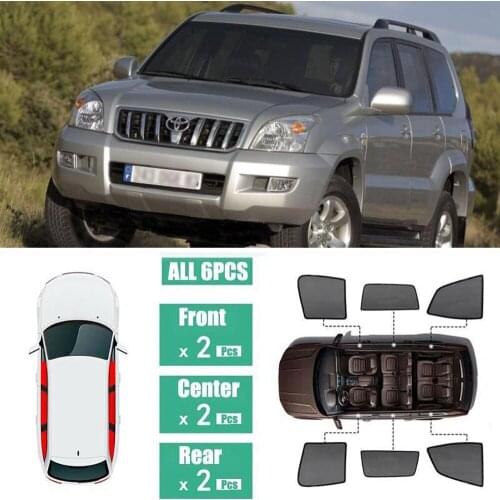 Side Windows Magnetic Sun Shade UV Protection Ray Blocking Mesh Visor Fit For Toyota Lander Cruiser Prado 2002-2009