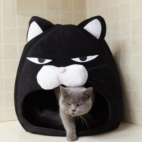 Cartoon Size M 48*48*48 cm Hot Sell Pet Plush Dogs Small Big Cats Nest Cat Dog House Autumn Winter Soft Home Cute Pattern Bed