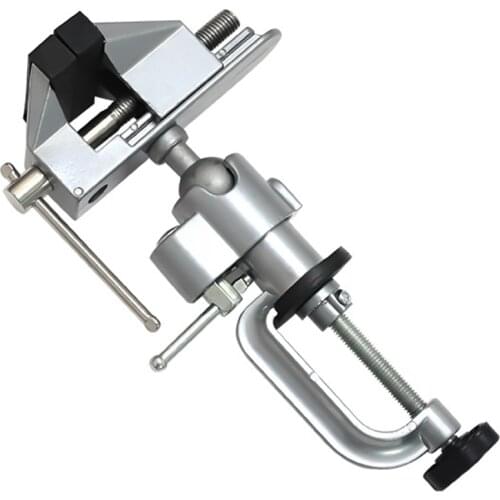 360 Degree Rotating Table Vise Multifunctional Aluminium Alloy Swivel Bench Vise Clamp Electric Drill Stand Rotating Tool