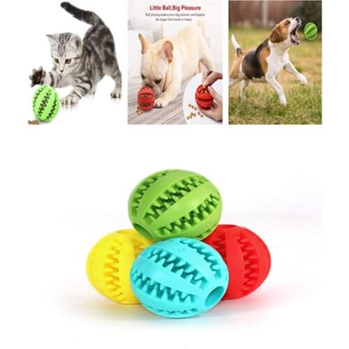 New Pet Toys 5CM Dog Toys Interactive Elasticity Ball Natural Rubber Leaking Ball Tooth Clean Ball Cat Dog Chew Interactive Toys