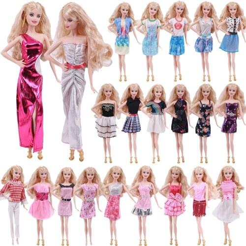 Barbies Clothes 3Pics/Set Mini Dress Close-Fitting Skirt Outgoing Suit For 11.8Inch Barbies Doll Clothes Girl Daily Fashion Toy