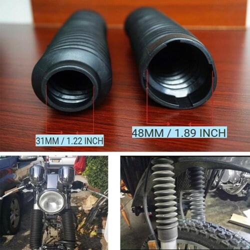 Pair of Motorcycle Fork Rubber Gaiters boots Gaitor Size 250mm (2"） x 31mm(1.2"