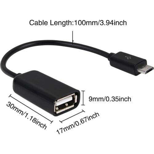 Black Micro USB OTG Cable Data Transfer Micro USB Male to Female Adapter for Samsung HTC Android
