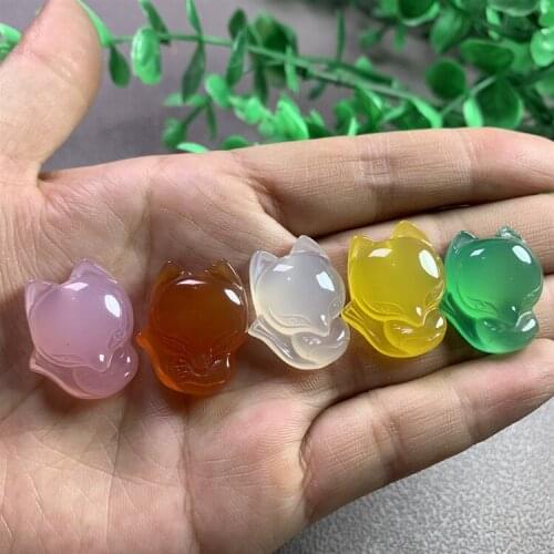 Natural Jade Fox Pendant Women Fine Jewelry Certified Jades Stone Accessories Pink White Yellow Green Red Chalcedony Pendants
