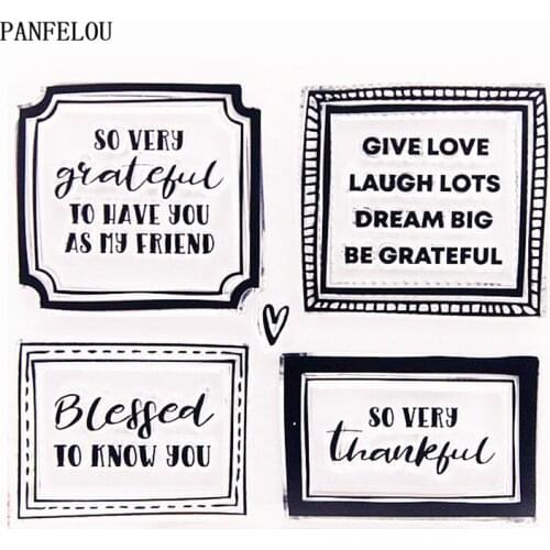 PANFELOU Text frame Transparent Clear Silicone Stamp/Seal for DIY scrapbooking/photo album Halloween clear stamp sheets