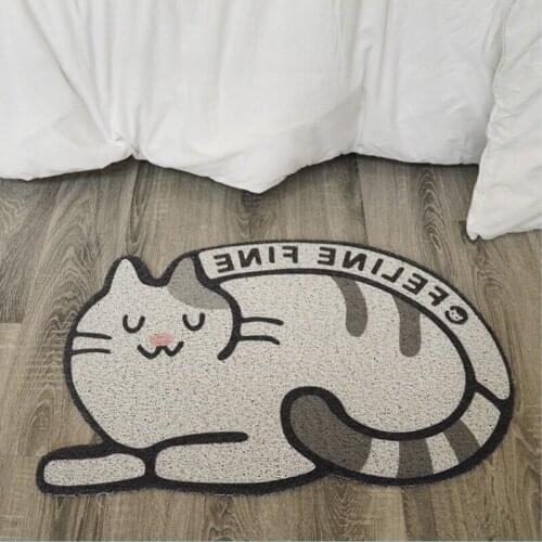 PVC Waterproof Pet Cat Litter Mat Easy Clean Pad Cats Accessories Kittens Folding Anti Slip Bathroom Door Floor Mat Catcher Trap