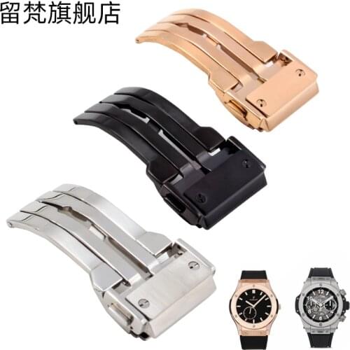 Suitable for HUBLOT Big Bang Fusion 22MM 24MM Rose gold Black Stainless Steel Buckle Watch Accessories watch belt Strap Clasp