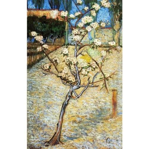 Hand Painted Oil paintings Vincent Van Gogh Canvas art Pear Tree in Blossom High quality home decor