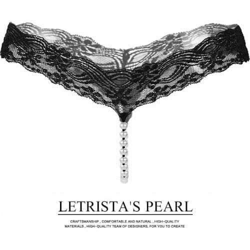 Sexy Women Pearl G-String Underwear Lace Rope Thongs Sexy Hollow Panties Ladies Intimates Elastic Underpants String Sexy Femme