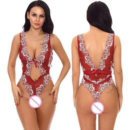 Sexy Body suit lingerie women Floral embroidery Erotic sexy lingerie nightwear teddies Erotic women intimates sexy lingerie hot