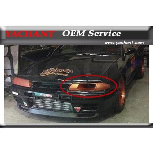 Car Styling FRP Fiber Glass Headlight Intake Cover Fit For 1989-1994 Skyline R32 GTS GTR LHS Vented Headlight Intake Replacement