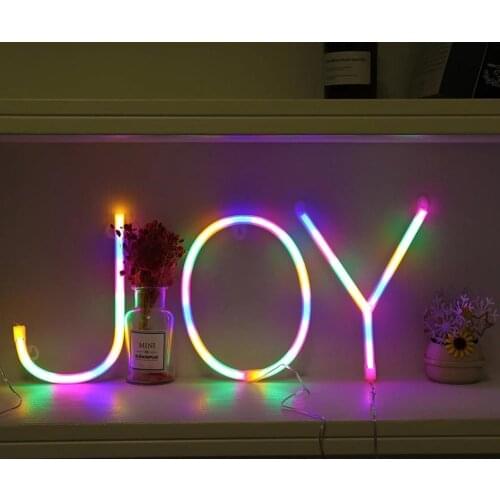 LED Four-color English Alphabet Neon Lights Birthday Party Christmas Decoration