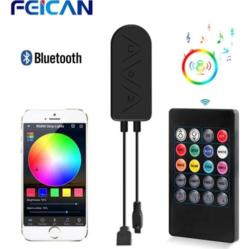 LED RGB Controller Music Sync Bluetooth and IR Remote Control 4Pin 5-12V LED Lights Controller for SMD5050/2835 LED Strips