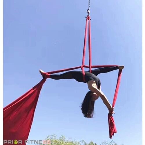 PRIOR FITNESS Hot Sale 18 Meters Yoga Aerial Silks Fabric Low Stretch Nylon High Strength Fly Silk Yoga fly trapeze