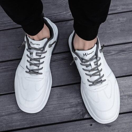 Comfortable leather male Male mens sports Fashionable Sneakers s breathable causal 2020 white fashion informales Mens leisure
