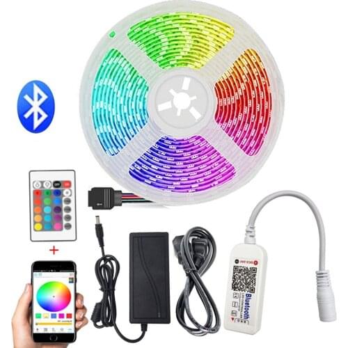Smart bluetooth music led strip light 5M 10M 15M 20M led lights RGB 12v 5050 SMD Flexible Ribbon Waterproof Tape Diode DC 12V
