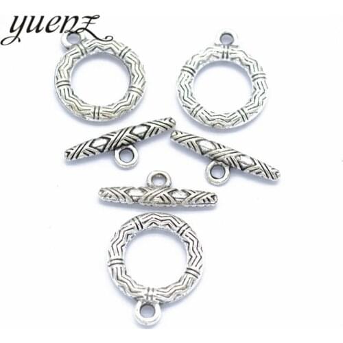YuenZ 10 set Round-shaped Toggle Clasps Antique Silver color Bracelet necklace For jewelry making V206