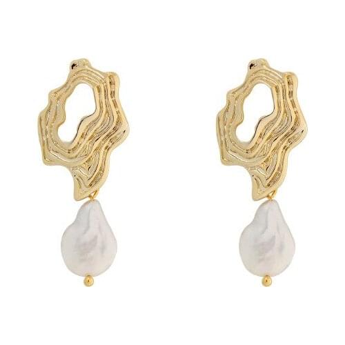 Geometric Shaped Pearl Earrings French Vintage High-end Pearl Earrings
