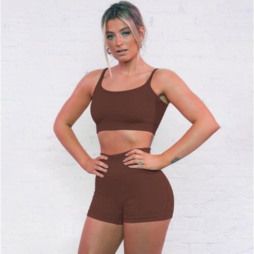 Women Seamless Yoga Sets Bra with Shorts 2 Piece Sport Set Gym Clothing Workout Tights Pants Push Up High Waist Tracksuit Female