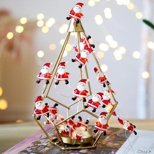 1 String LED Decorative Lamps Nice-looking Exquisite Beautiful Santa Claus Snowflake Tree LED Light Decorations for Christmas