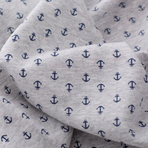 1 Meter 100% Cotton Combed Knitted Fabric High Elastic Prints Cloth Patchwork 170cm Width Tissue DIY Sewing Baby Crawl Clothes