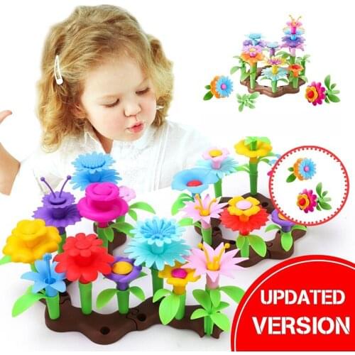 171Pcs/Set DIY Pop Dream Garden Series Flowers Toys for Girls Children Flower Arrangement Toy Interconnecting Blocks For Kids