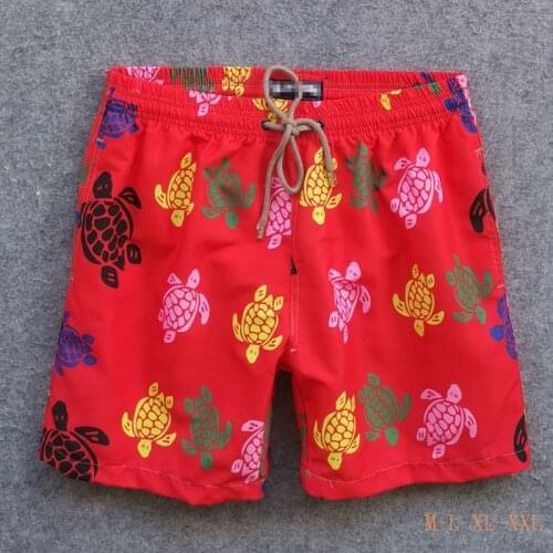 2021 High Quality Men Orange Turtle Party Printed Swimwear Quick Dry Luxury Board Shorts Boxer Bermudas Beach Surfing Trunks