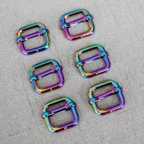 50 Pieces 15mm Colourful DIY Metal Heavy Duty Thickness Shoulder Leather Bag Strap Slider Adjustable Buckle 15LXK-c