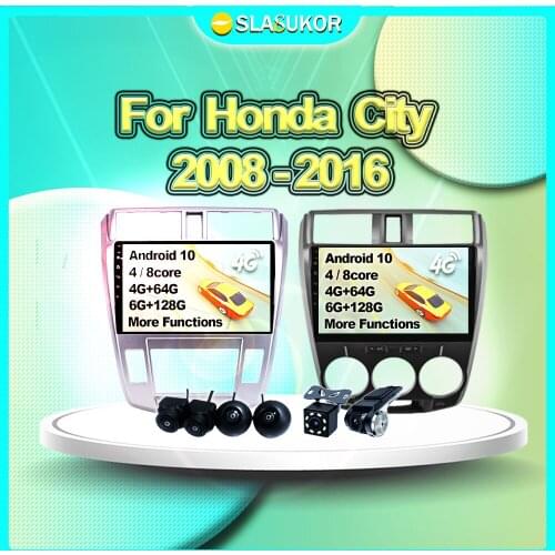6G+128G For Honda City 2008 2009 2010 2011 2012- 2016 Android Auto Multimedia Video Car Radio Navigation GPS Carplay Player DVD