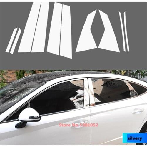 For Hyundai Sonata DN8 2021 2020 Accessories Stainless Steel Window B-pillars Center Pillar Cover Trim Protection Sticker