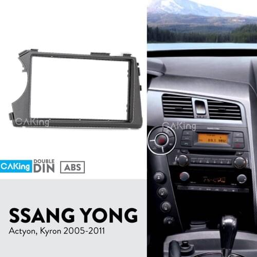 Car Fascia Radio Panel for SSANGYONG Actyon, Kyron 2005-2011 (Left Wheel) Dash Kit Facia Plate Console Adapter Bezel Cover Trim