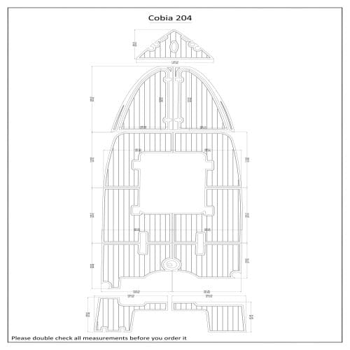 Cobia 204 Swim Platform and Cockpit Boat EVA Faux Teak Deck Floor Pad